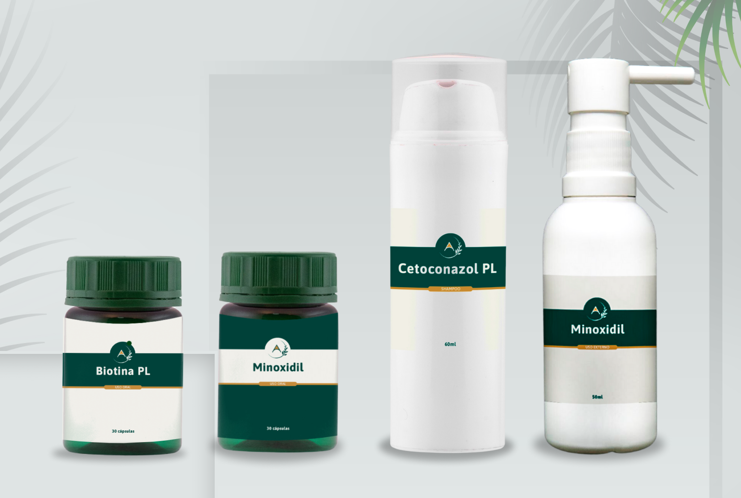 Minoxidil (Oral + T�pico) +  Biotina PL + Cetoconazol PL  
